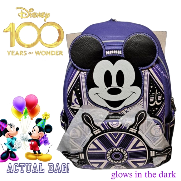 NWT Disney 100 Exclusive LoungeFly Mickey Steamboat Willie Backpack Limited - Picture 16 of 16